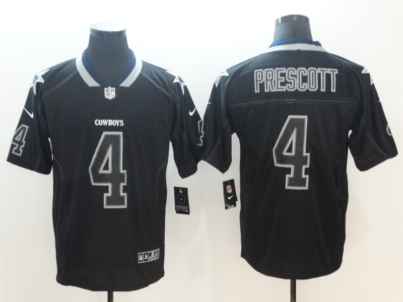Men's Dallas Cowboys Dak Prescott #4 Black Alternate Jersey